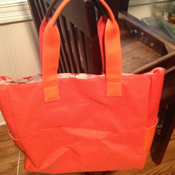 Lancôme spring pumpkin colored tote