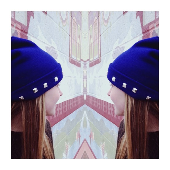 Blue Studded Beanie