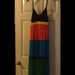 Color Block Maxi-Dress