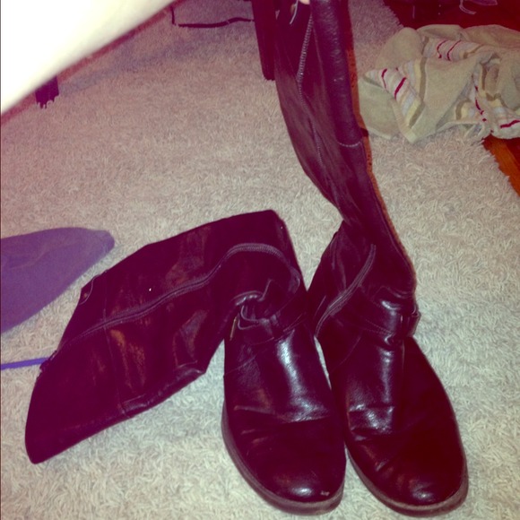 Dark brown riding boots