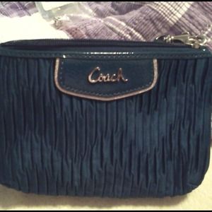 Coach Black wrinkled wristlet