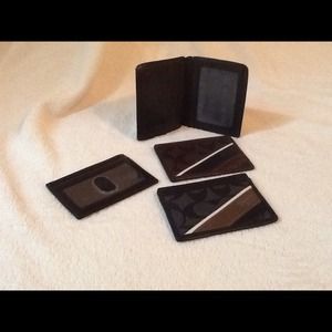3 Coach Wallets and 1 Tumi Wallet