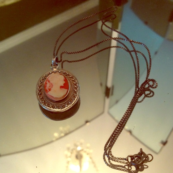 Such a special silver cameo... Antique.Stamped!