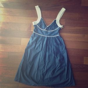 ModCloth nautical navy and white piping dress