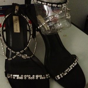 Black sandals and black dress