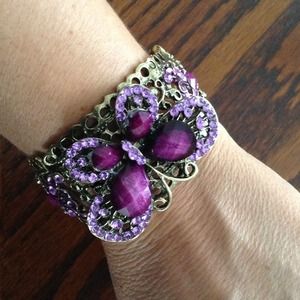 💋SOLD in bundle purple butterfly cuff bracelet
