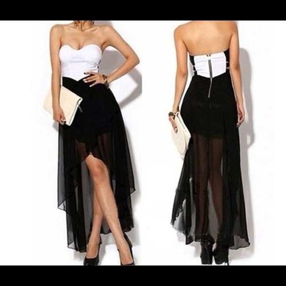 🚫SOLD🚫Black and White Hi Low - Picture 2 of 2