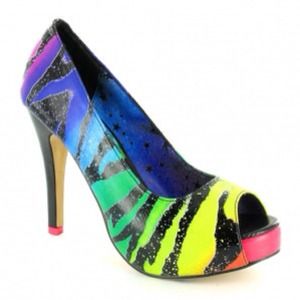 Iron fist rainbow zebra heels