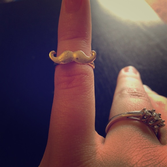 Gold mustache ring