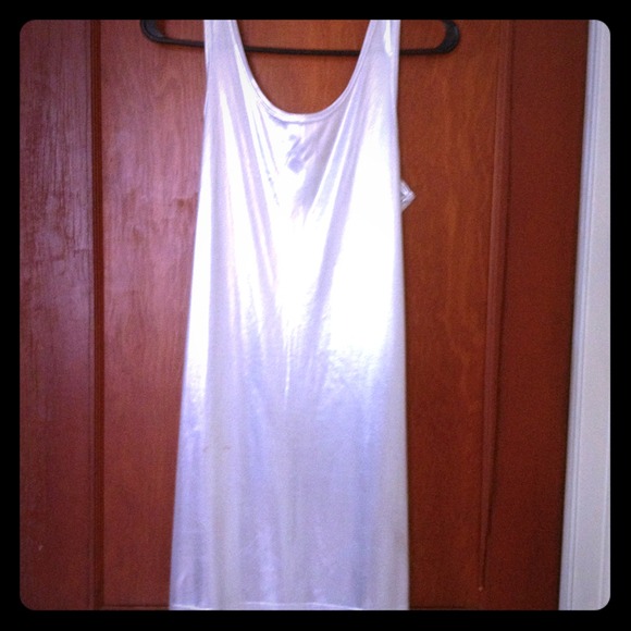 Metallic silver tank dress (slightly see-thru)