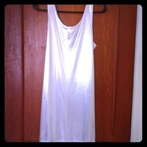 Metallic silver tank dress (slightly see-thru)