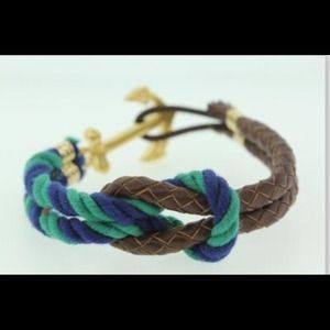 Nautical anchor golf tone bracelet