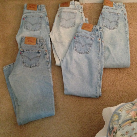 Levi's Denim - 5 pairs Levi's 550 size 7 Long relaxed tapered leg