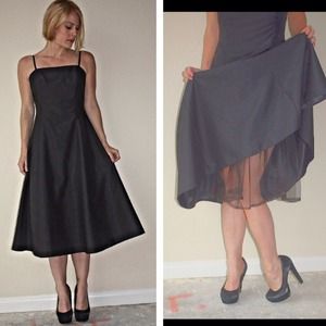 Black Swing Tulle 50s 60s Mod Pin Up Shift Dress