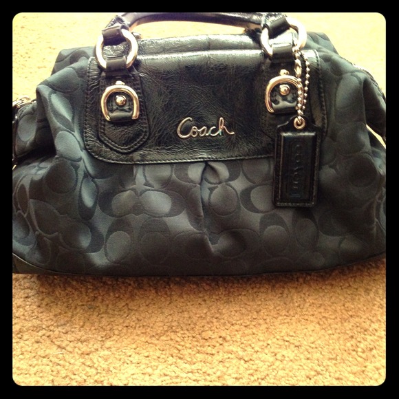Sold!!! Authentic signature Coach bag with patent