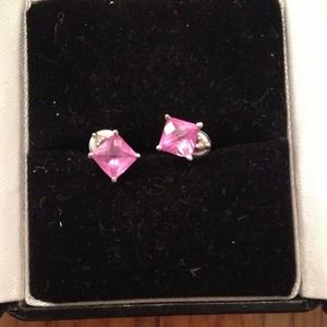 Pink and diamond earrings and necklace bundle!!