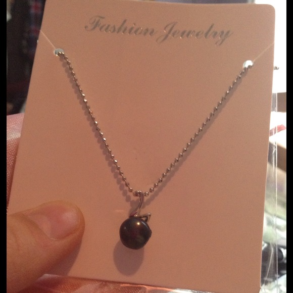 5 Purple Pearl Necklaces on silver chain