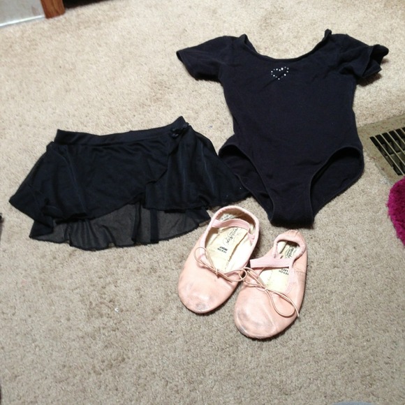 Tap shoes and two dance out fits