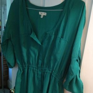 Button down green dress