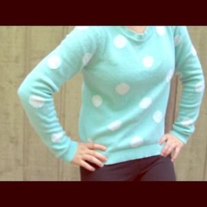Mint green polka dot sweater