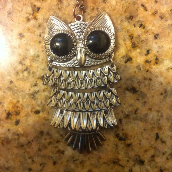 Silver owl necklace