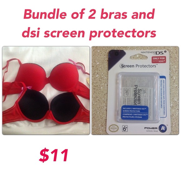 Accessories - Bundle 2red push up bras. Size 34B. Dsi protectors