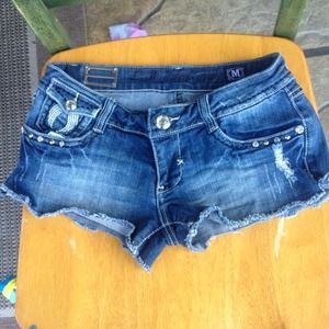 Daisy duke style jeweled shorty shorts