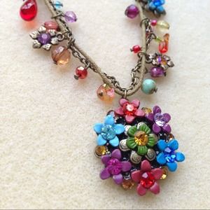 Colorful flower necklace