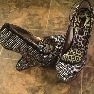 Diamond and silver studded Dollhouse wedges!