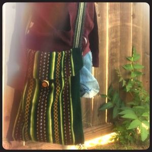 Green Native American style bag
