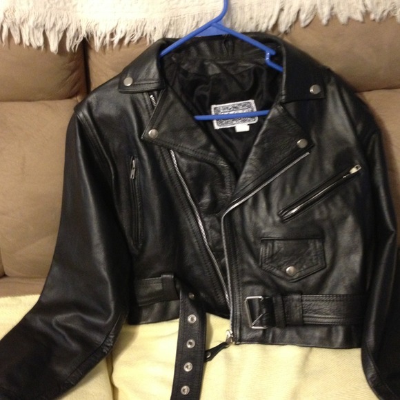 Leather motorcycle jacket