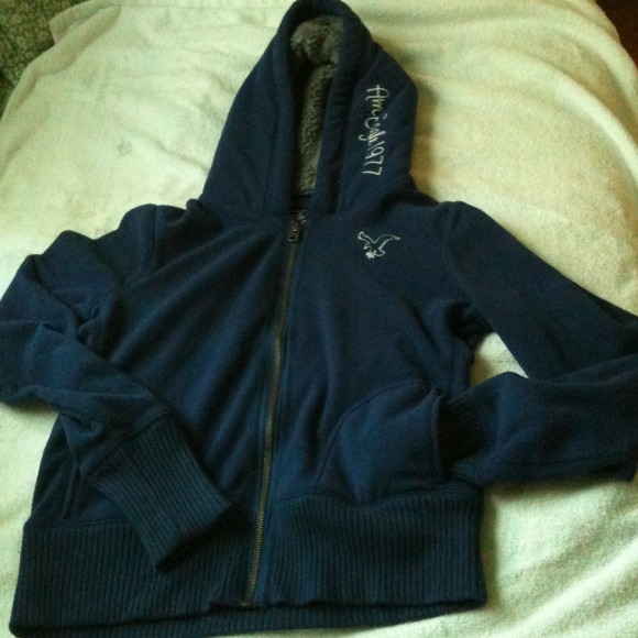 Blue American Eagle Fleece Hoodie
