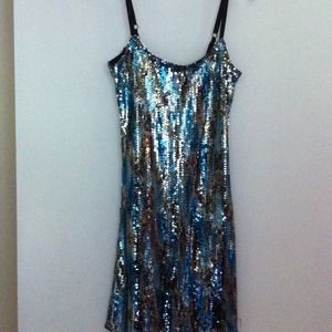 Multi colored sequined shirt or mini dress