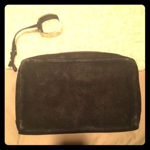 Black Zara Basic Clutch w/ Gold Bracelet Attached