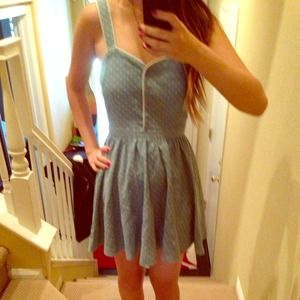 ****ON HOLD****Polka dot chambray mini dress