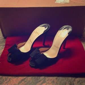 Christian Louboutin  black satin slide