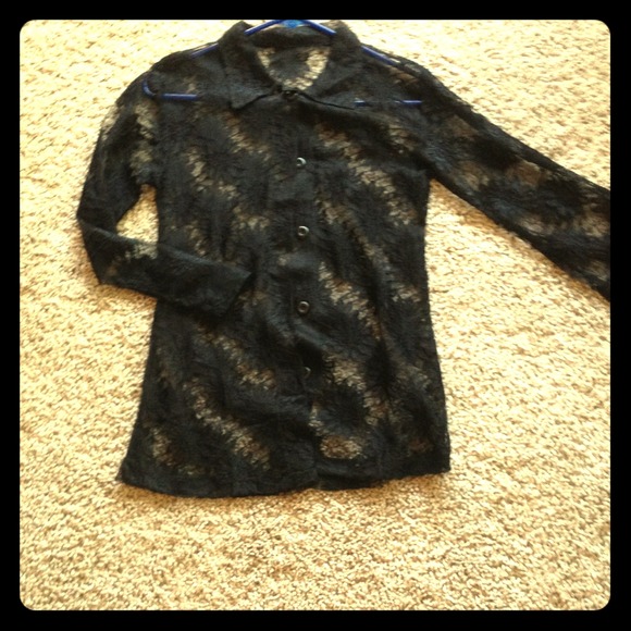 Black lace blouse