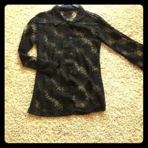 Black lace blouse