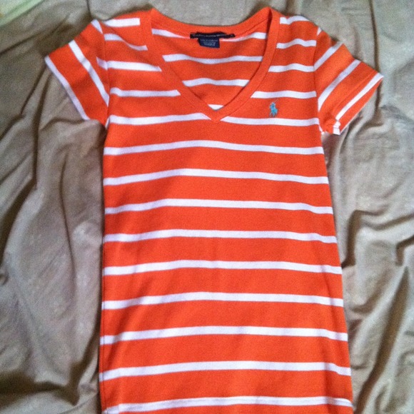 Orange V-Neck polo shirt