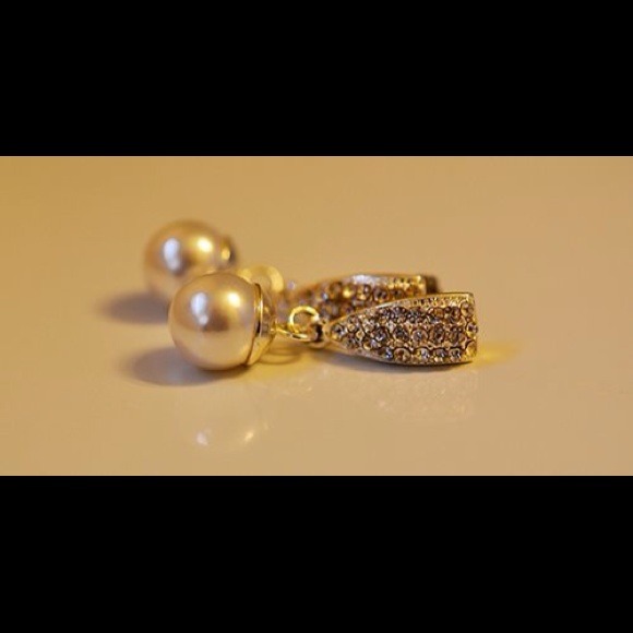 Sterling silver pearl earrings from Macys
