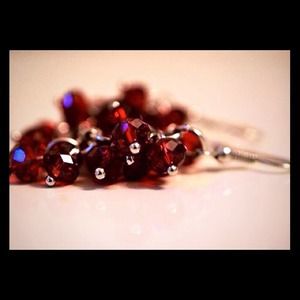 Beautiful ruby red dangling earrings