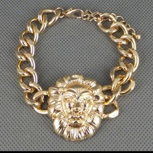 Gold Lion Head Bracelet