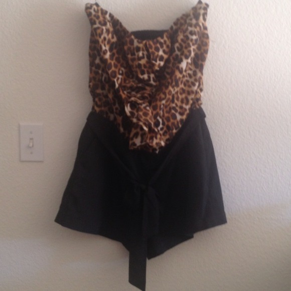 Express leopard print romper