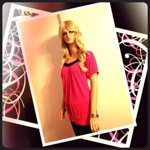 Hot Pink & Black Sequin Top.