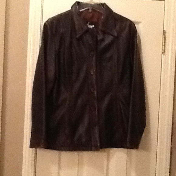 Maxima brown leather jacket