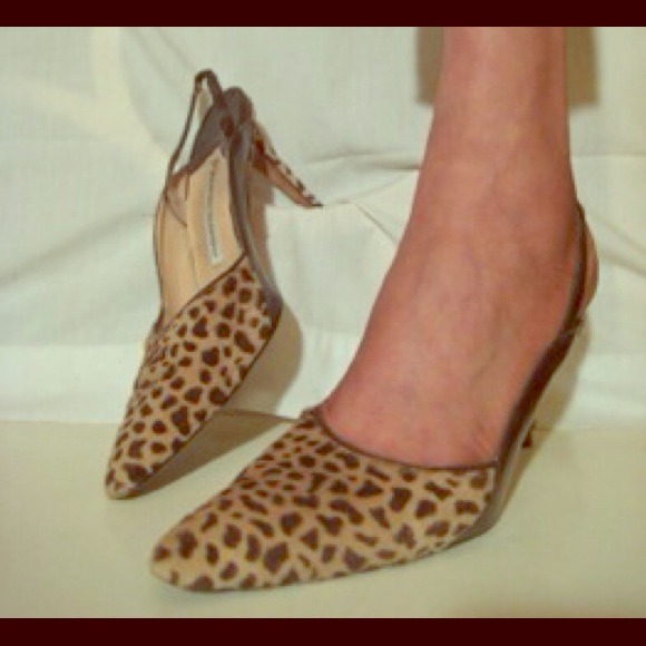 Manolo  Blahnik Pony and  Leather Cheetah Heels - Picture 1 of 2