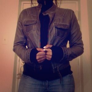 Gray converse pleather jacket