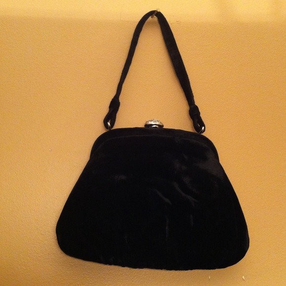 Velour evening bag.