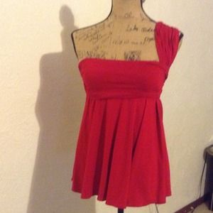 Red one shoulder top
