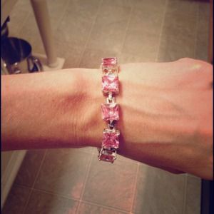 Pink topaz sterling bracelet